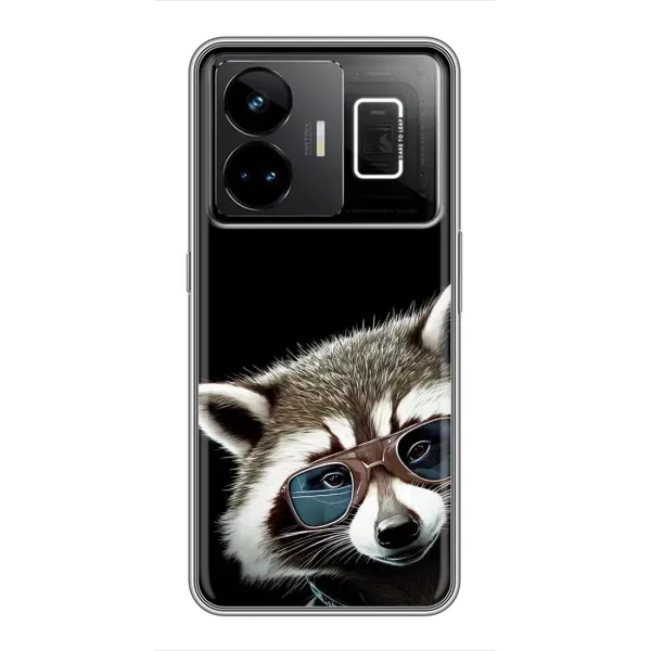 Чехол с рисунком «Стильный Енот» для Realme GT3 Чехол с рисунком «Стильный Енот» для Realme GT3