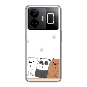 Чехлы с изображением разных животных для Realme GT3 (Удивленные медвеженки)