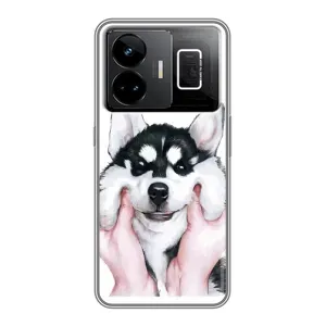 Бампер для Realme GT3 с картинкой "Песики" (Собака Хаски)