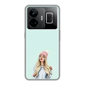 Силіконовый Чохол на Realme GT3 з картинкой Модных девушек (В шапці)