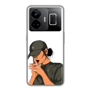 Силіконовый Чохол на Realme GT3 з картинкой Модных девушек (У зеленому)