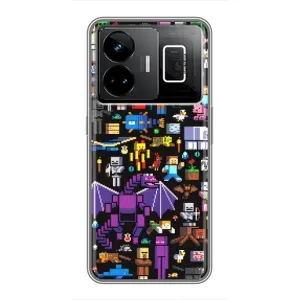 Чехол майнкрафт для Realme GT3 (Все персонажи)