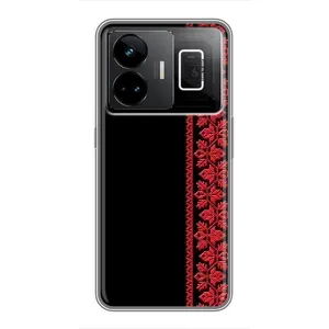 Силиконовый Чехол на Realme GT3 с картинкой Вышиванки (Вышиванка на черном)