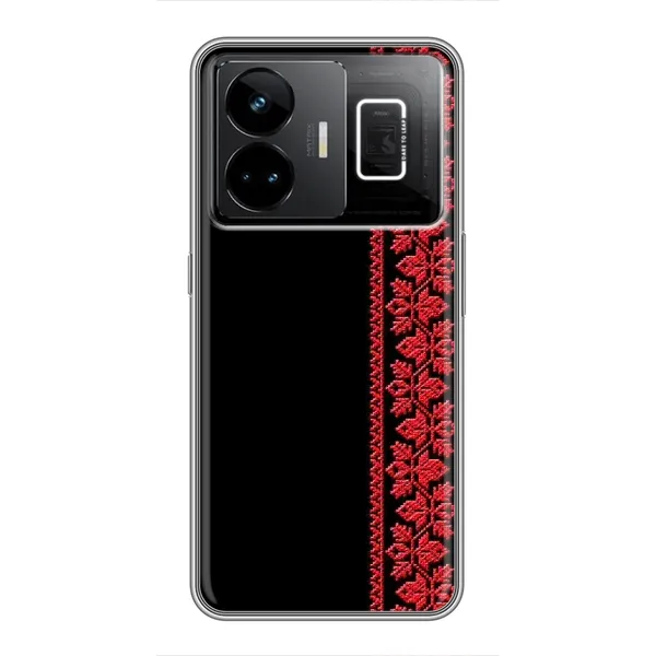 Чехол с рисунком «Вышиванка на черном» для Realme GT3 Чехол с рисунком «Вышиванка на черном» для Realme GT3