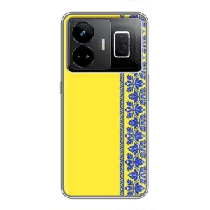 Силиконовый Чехол на Realme GT3 (Вышиванка на желтом)