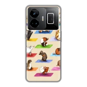 Чохол з Прикольним Принтом на Realme GT3 (Йога свинок)