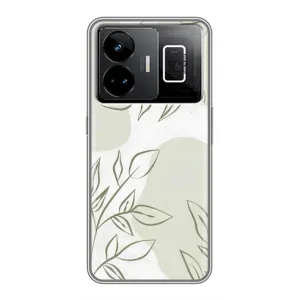 Чехол цветочный дизайн для Realme GT3 (Зелёный дизайн)