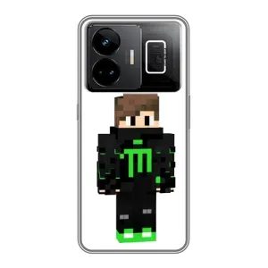 Чехлы для Realme GT3 (Персонажи Майн Крафт) (Зеленый мальчик)