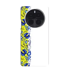Силиконовый Чехол на Realme GT5 Pro с картинкой Вышиванки (Желто-синяя вышиванка)