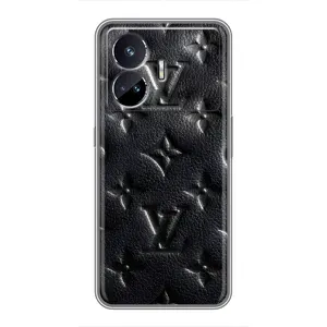 Текстурный Чехол Louis Vuitton для Реалми ГТ2 (Черный ЛВ)