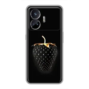 Чехол с изображением вкусной еды для Realme GT5 (Чёрная клубника)