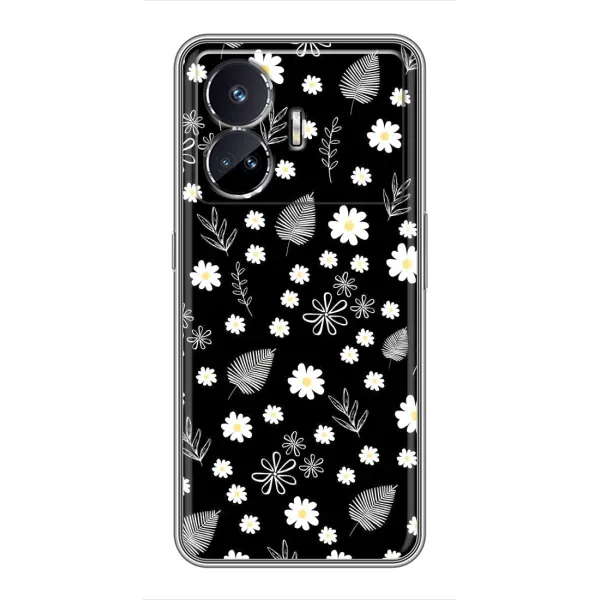 Чехол с рисунком «цветение на чорном» для Realme GT5 Чехол с рисунком «цветение на чорном» для Realme GT5