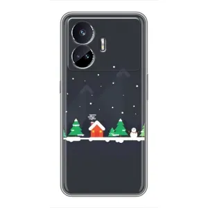 Силіконовий бампер на різдво для Realme GT5 (Місто зимове)