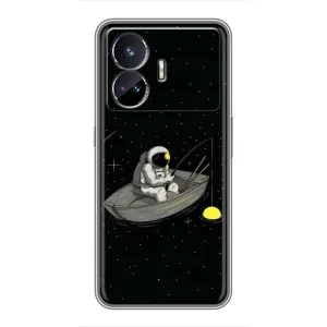 Силіконовый Чохол з принтом "Космонавти" на Realme GT5 (Космонавт на рибалці)