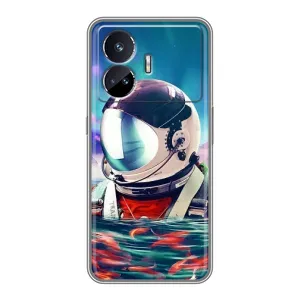 Силіконовый Чохол з принтом "Космонавти" на Realme GT5 (Космонавт у воді)