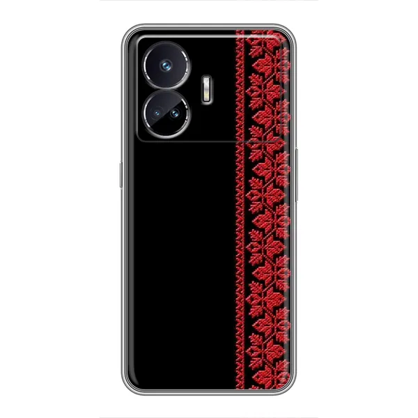 Чехол с рисунком «Красная Вышиванка» для Realme GT5 Чехол с рисунком «Красная Вышиванка» для Realme GT5