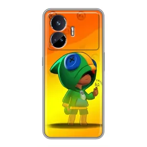 Чехол Бравл Старс для Realme GT5 (LEON в кофте)