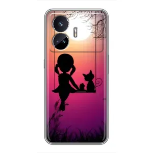 Девчачий Чехол для Realme GT5 (На качели)