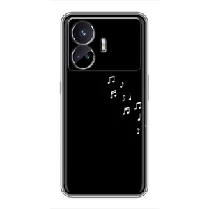 Чохол з картинками на чорному фоні для Realme GT5 (Ноти)