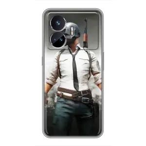 Силиконовый чехол с картинкой "Герой Pubg" на Realme GT5 (Пабг)