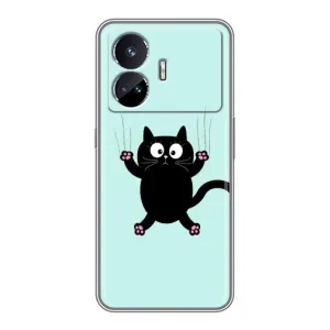 Силіконовий чохол з котиком для Realme GT5 (Падаючий кіт)