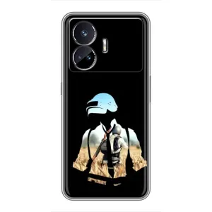 Силиконовый чехол с картинкой "Герой Pubg" на Realme GT5 (Пубг мен)