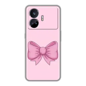 Чехол банты для Realme GT5 (Розовый бантик)