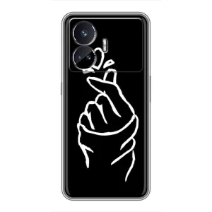 Чехлы (Знак сердечка) на Realme GT5 (Сердце на черном)