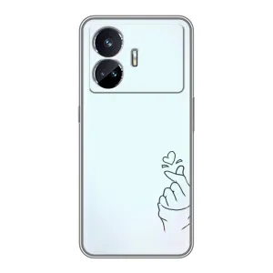 Чехлы (Знак сердечка) на Realme GT5 (Сердце на голубом)
