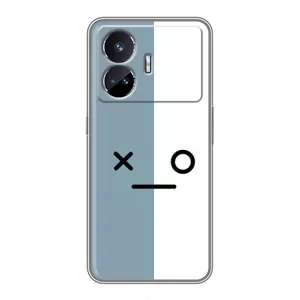Чохли (ТПУ) (смішні стікери) для Realme GT5 (Сіро-білий)