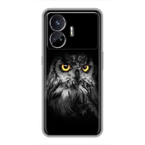 Чохли з принтом СОВИ для Realme GT5 (Сова на чорному)