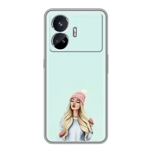Силіконовый Чохол на Realme GT5 з картинкой Модных девушек (В шапці)