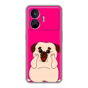 Чохол (ТПУ) Милі песики для Realme GT5 (Веселий Мопсік)