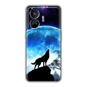 Чохол з Вовком на Realme GT5 (Виє на місяць)