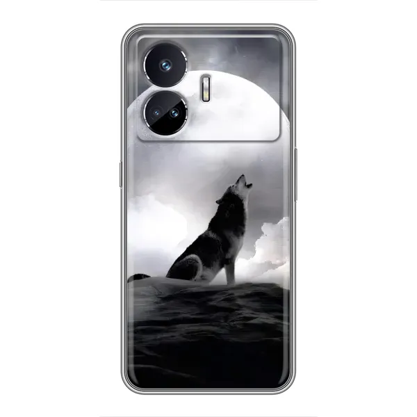 Чехол с рисунком «Волк и луна» для Realme GT5 Чехол с рисунком «Волк и луна» для Realme GT5