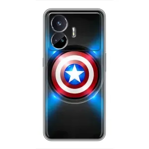 Чехол с Щитом Капитана Америки на Realme GT5 (Яркий Щит Капитана)