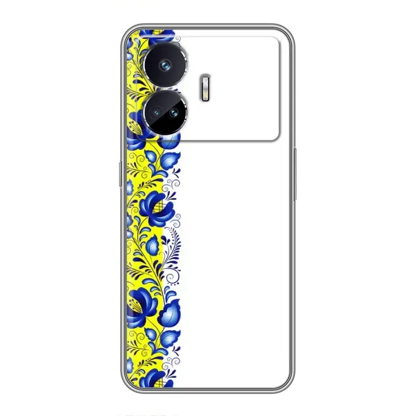 Чехол с рисунком «Желто-синяя вышиванка» для Realme GT5 Чехол с рисунком «Желто-синяя вышиванка» для Realme GT5