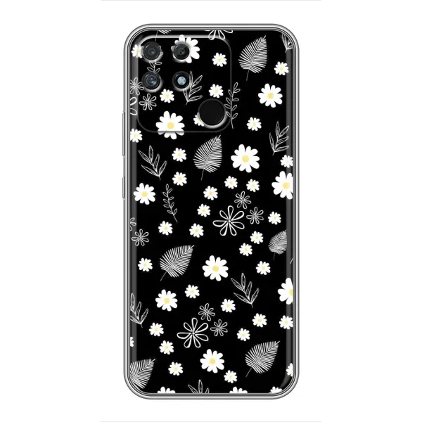 Чехол с рисунком «цветение на чорном» для Realme NARZO 30A