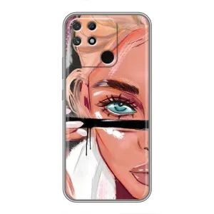 Силиконовый Чехол на Realme NARZO 30A с картинкой Стильных Девушек (Девушка и ресницы)