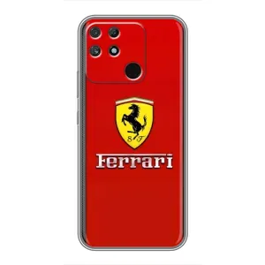 Силиконовый бампер с картинкой машины на Realme NARZO 30A (Ferrari Logo)