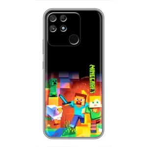 Чехлы для Realme NARZO 30A (Персонажи Майн Крафт) (Герой Майнкрафт)