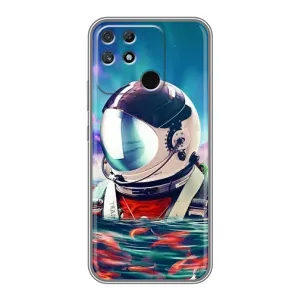 Силиконовый Чехол с принтом "Космонавты" на Realme NARZO 30A (Космонавт в воде)