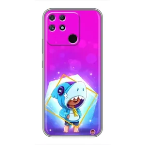 Чехол Бравл Старс для Realme NARZO 30A (Леон в костюме Акулы)