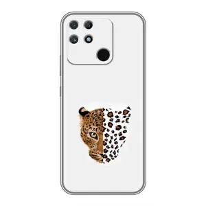 Чехол с леопардовым принтом на Realme NARZO 30A (Леопард на белом)