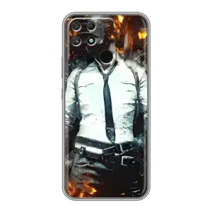 Силиконовый чехол с картинкой "Герой Pubg" на Realme NARZO 30A (Man Пубг)