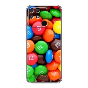 Чехол с изображением  вкусной еды для Realme NARZO 30A (Разноцветные M&M'S)