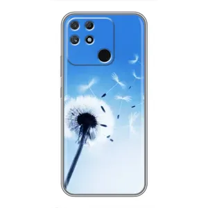 Силіконовий Чохол з кульбабками на Realme NARZO 30A (Кульбабка на блакитному)