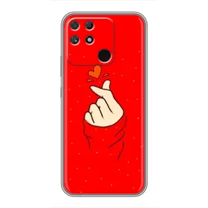 Чехлы (Знак сердечка) на Realme NARZO 30A (Сердце на красном)