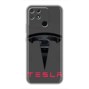 Силіконовий бампер з картинкою машини на Realme NARZO 30A (Logo TESLA)