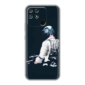 Силиконовый чехол с картинкой "Герой Pubg" на Realme NARZO 30A (В экиперовке)